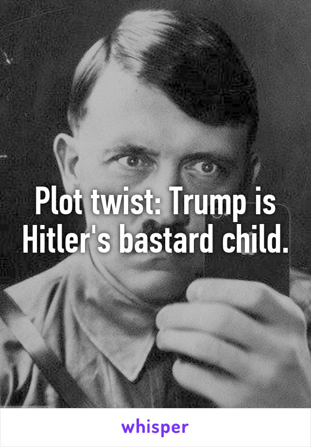 Plot twist: Trump is Hitler's bastard child.