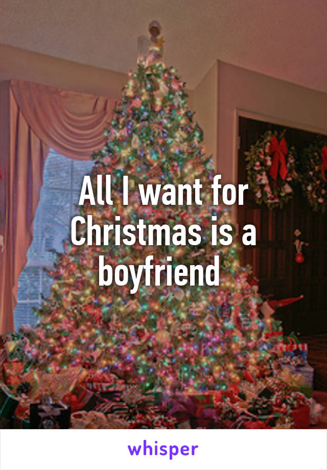 All I want for Christmas is a boyfriend 