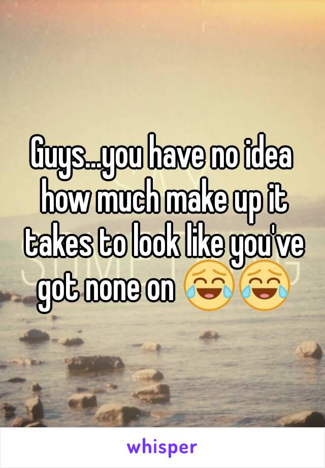 Guys...you have no idea how much make up it takes to look like you've got none on 😂😂