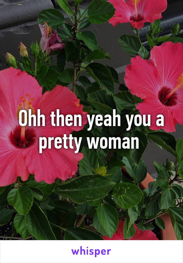 Ohh then yeah you a pretty woman 