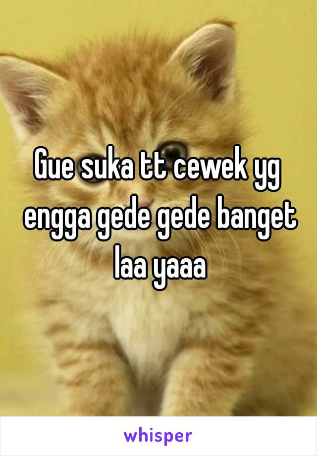 Gue suka tt cewek yg engga gede gede banget laa yaaa