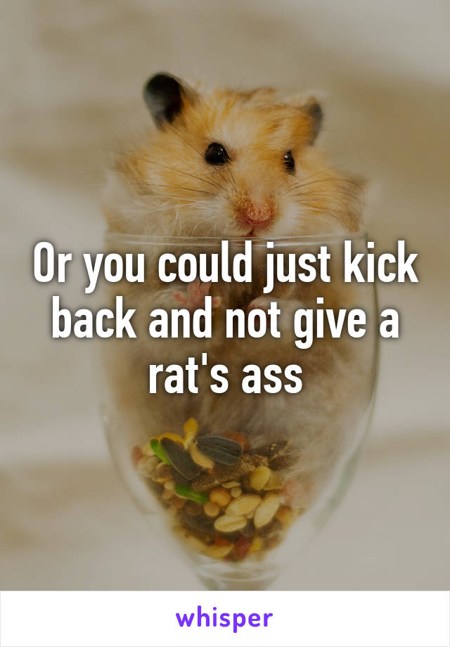 Or you could just kick back and not give a rat's ass