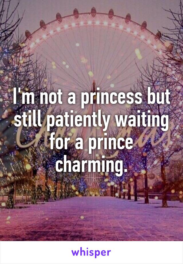 I'm not a princess but still patiently waiting for a prince charming.