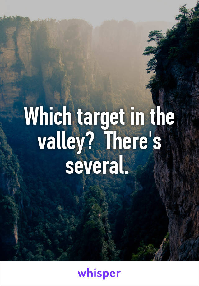 Which target in the valley?  There's several. 