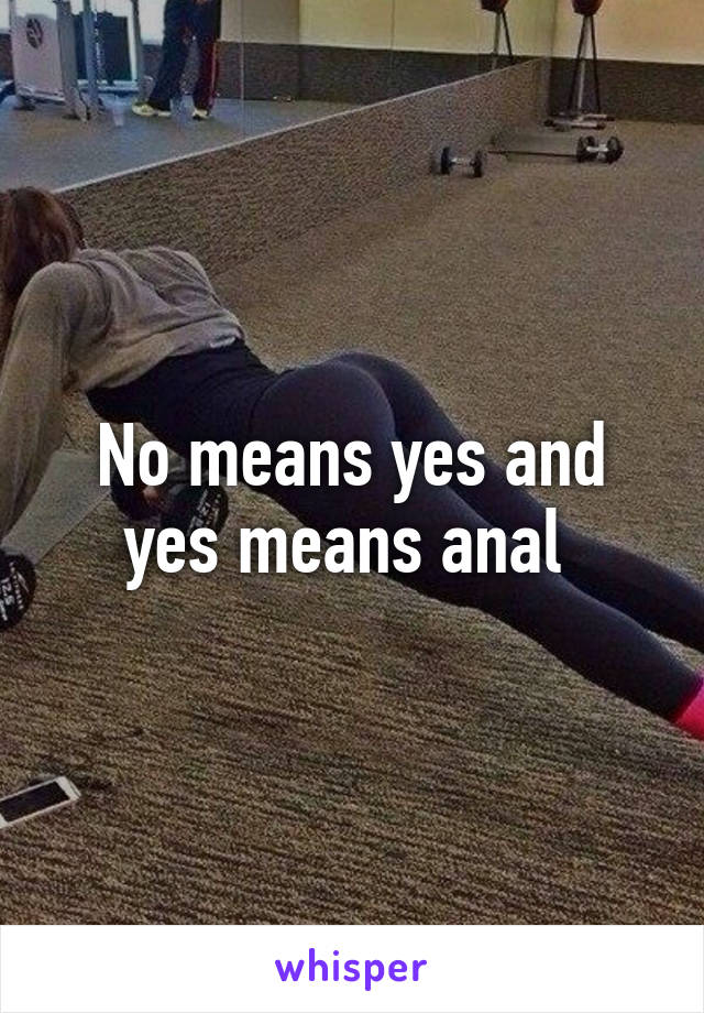 No means yes and yes means anal 