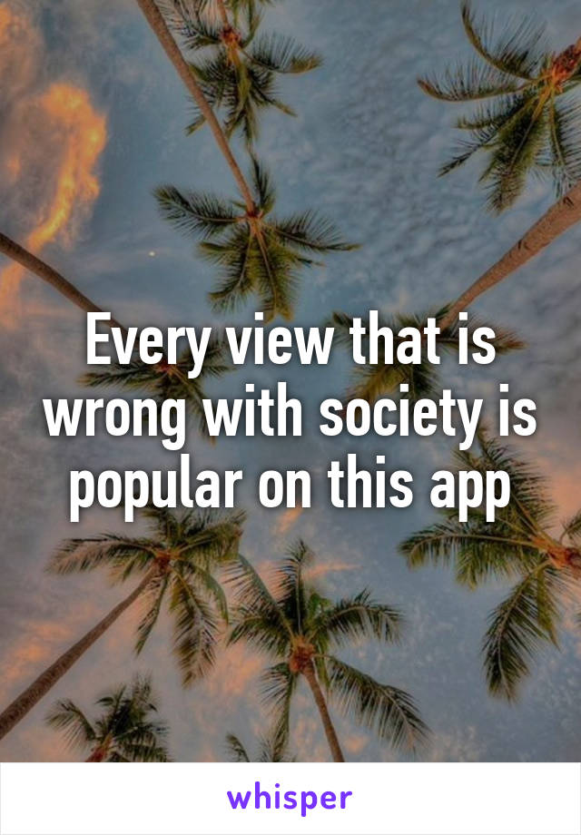 Every view that is wrong with society is popular on this app