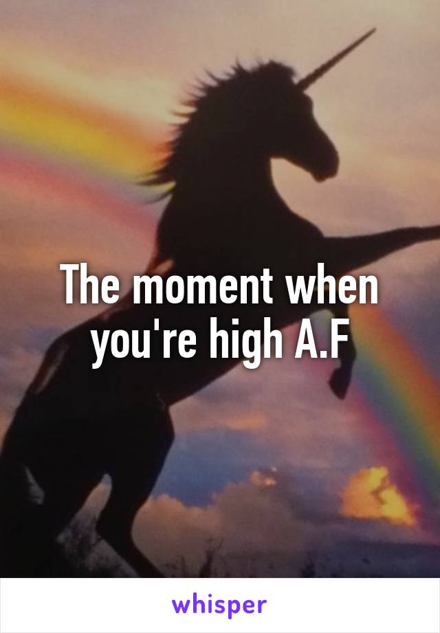 The moment when you're high A.F