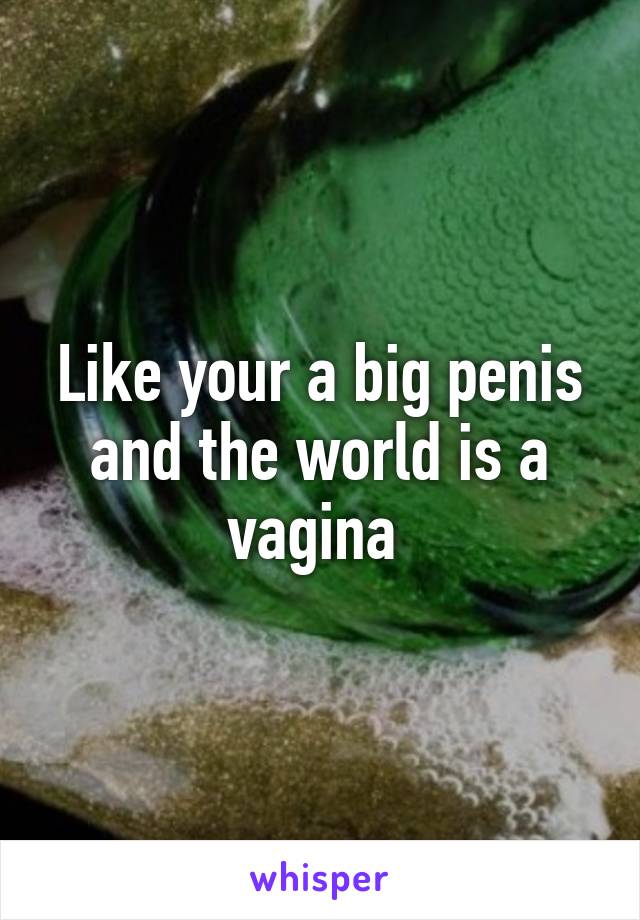 Like your a big penis and the world is a vagina 