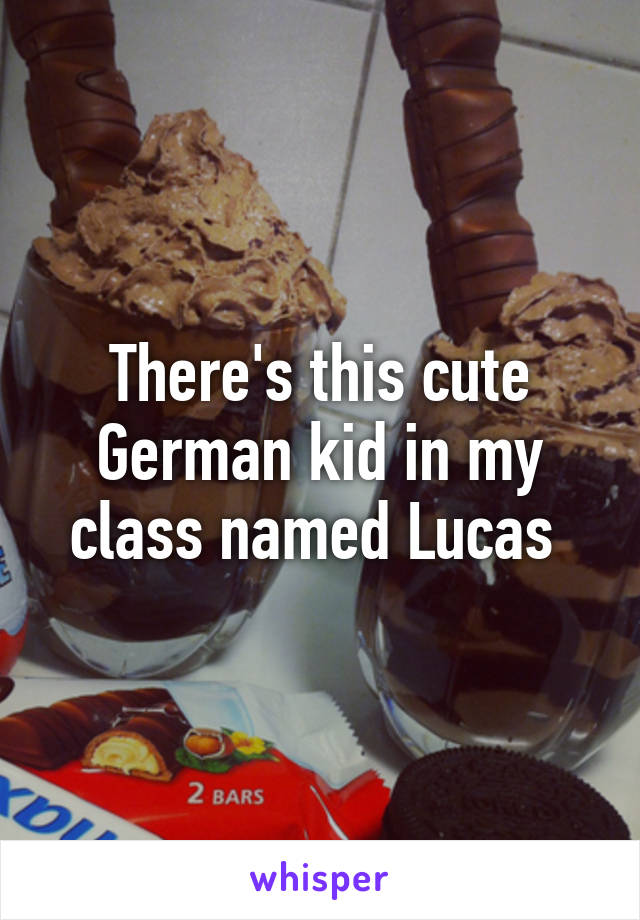 There's this cute German kid in my class named Lucas 