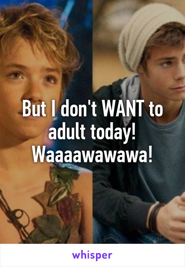 But I don't WANT to adult today! Waaaawawawa!