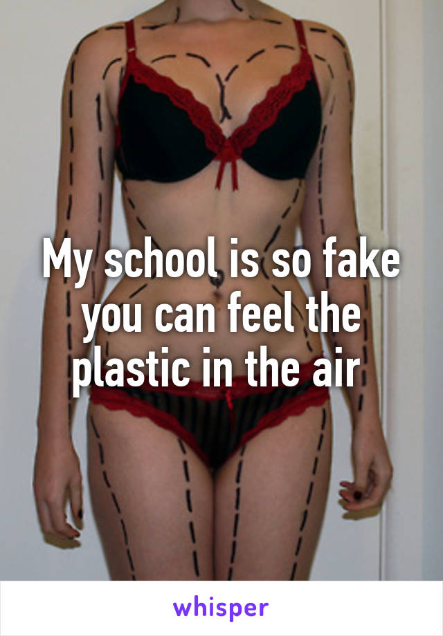 My school is so fake you can feel the plastic in the air 