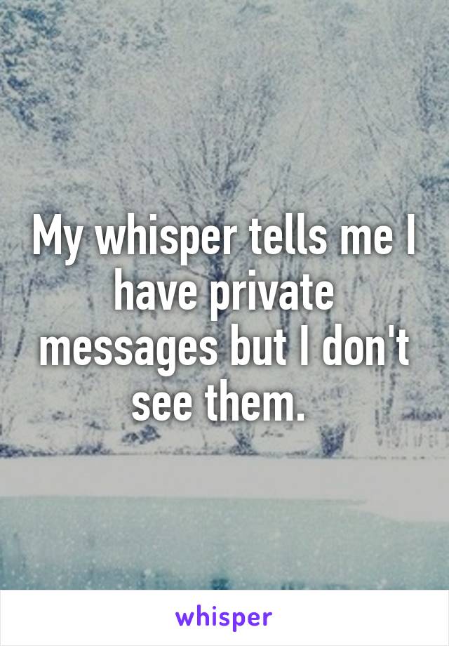 My whisper tells me I have private messages but I don't see them. 