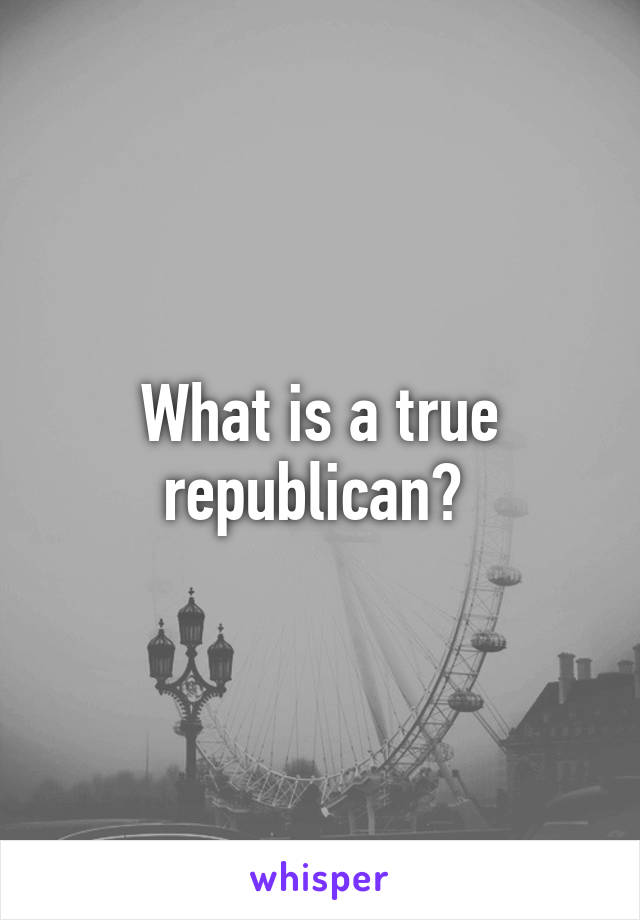 What is a true republican? 