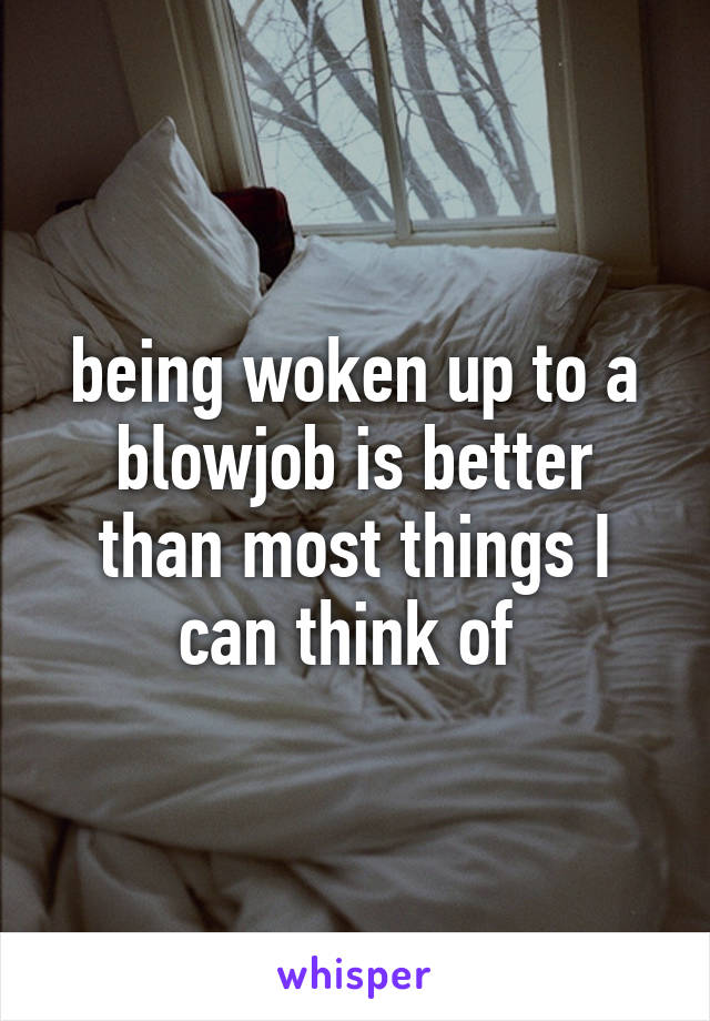 being woken up to a blowjob is better than most things I can think of 