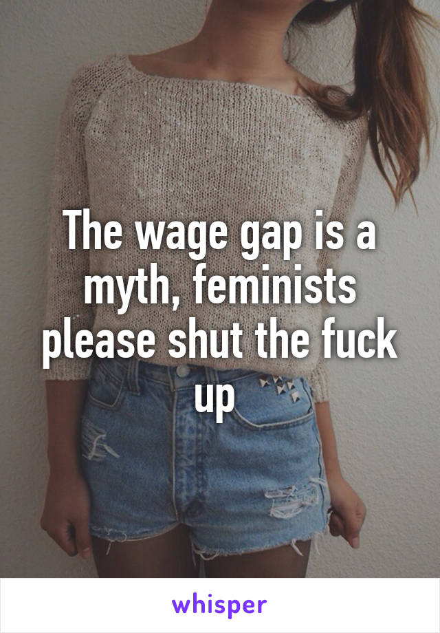 The wage gap is a myth, feminists please shut the fuck up 