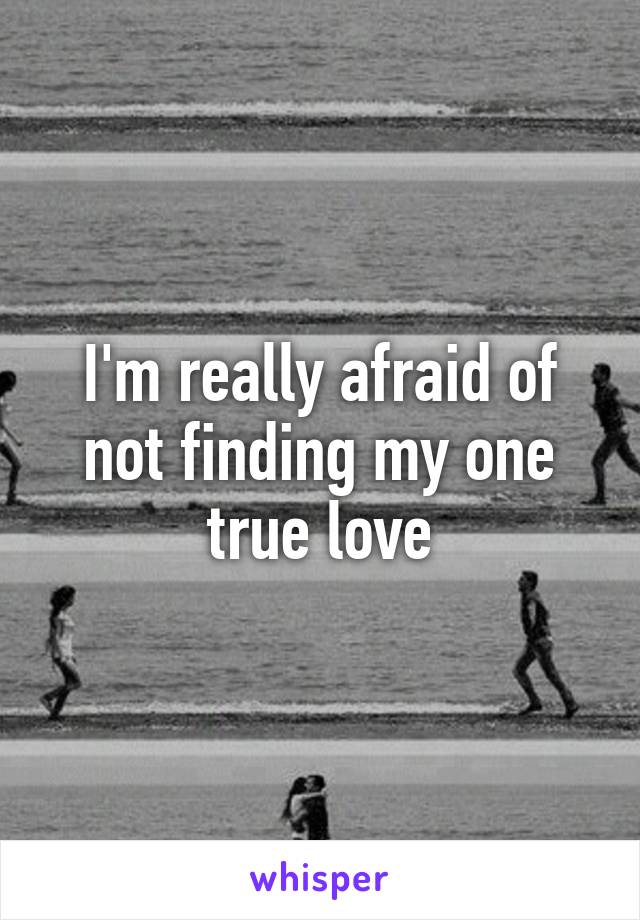 I'm really afraid of not finding my one true love