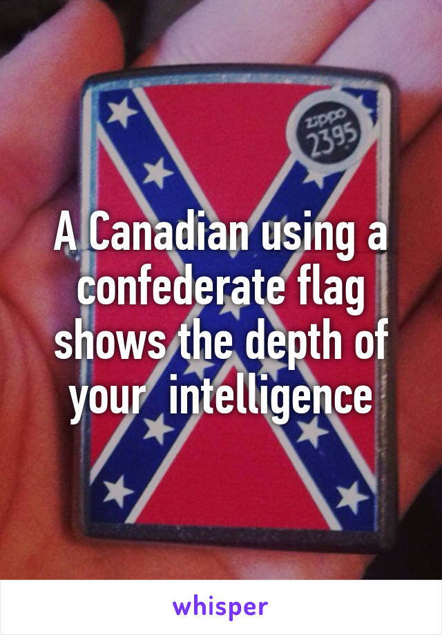 A Canadian using a confederate flag shows the depth of your  intelligence