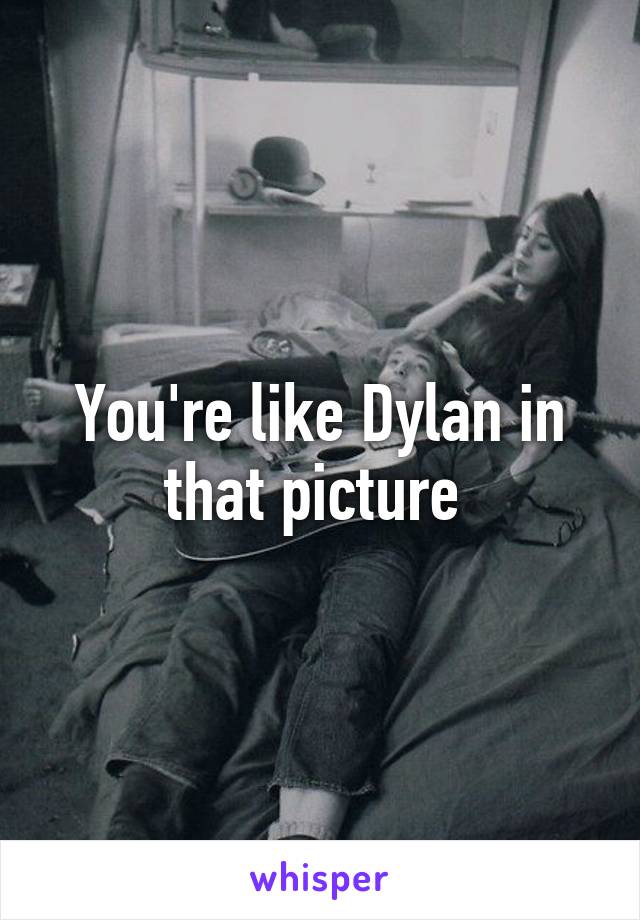 You're like Dylan in that picture 