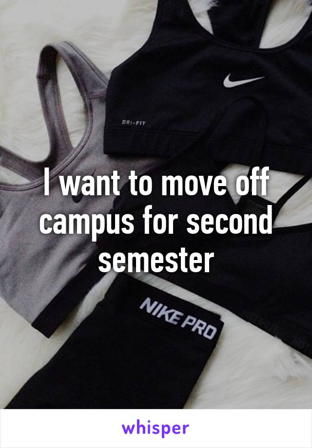 I want to move off campus for second semester