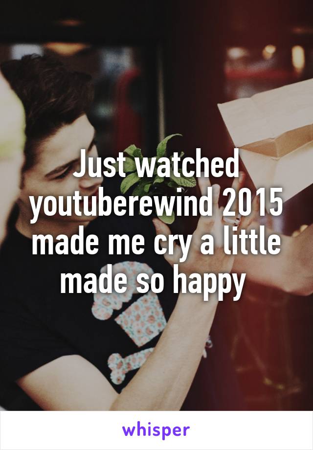 Just watched youtuberewind 2015 made me cry a little made so happy 