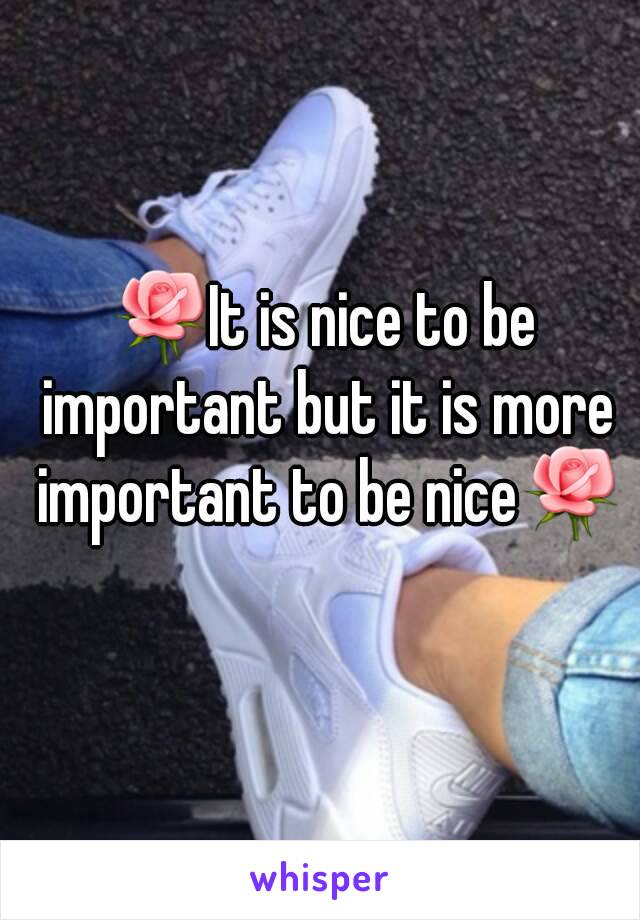 🌹It is nice to be important but it is more important to be nice🌹