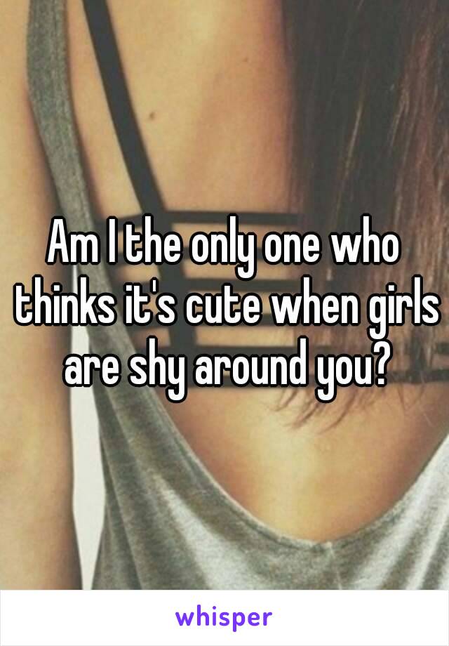 Am I the only one who thinks it's cute when girls are shy around you?