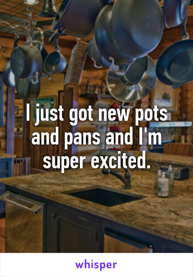 I just got new pots and pans and I'm super excited.