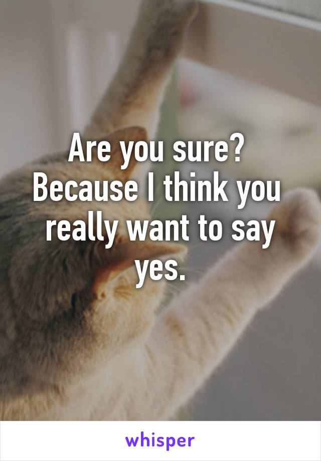 Are you sure? 
Because I think you  really want to say yes.
