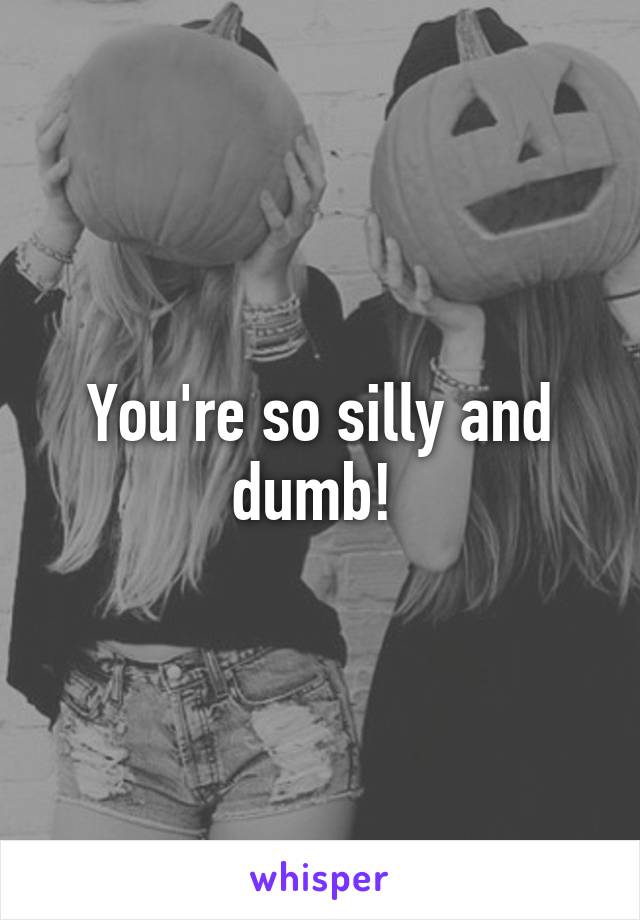 You're so silly and dumb! 