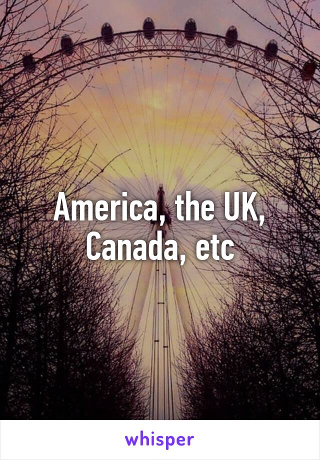 America, the UK, Canada, etc