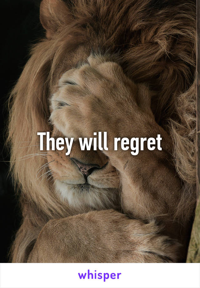 They will regret