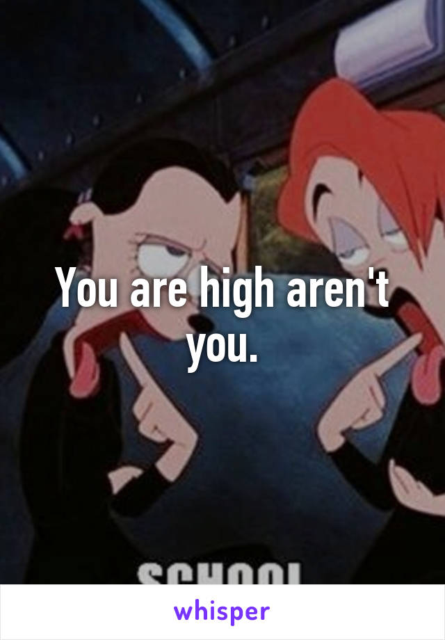 You are high aren't you.