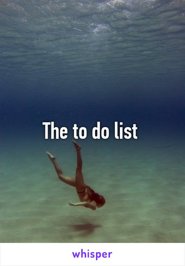 The to do list 