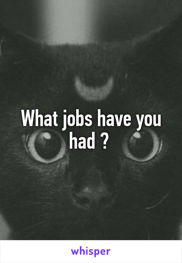 What jobs have you had ? 