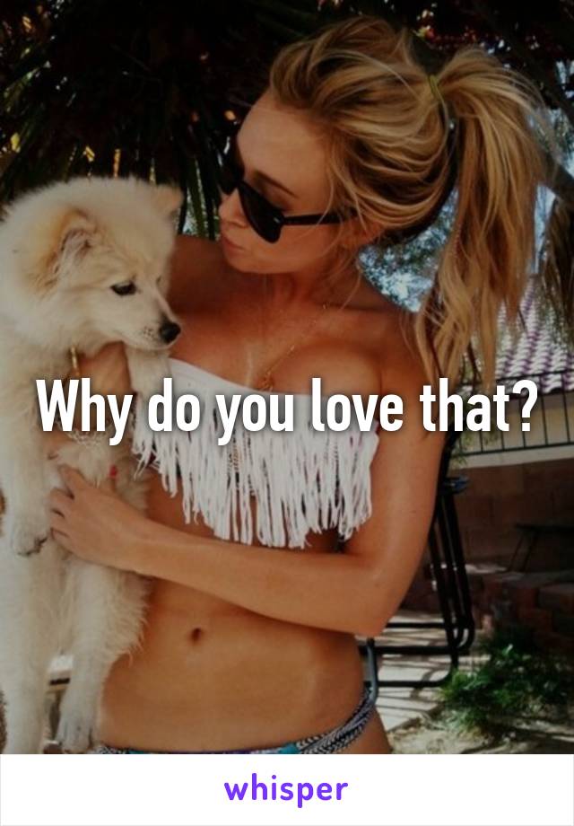 Why do you love that?