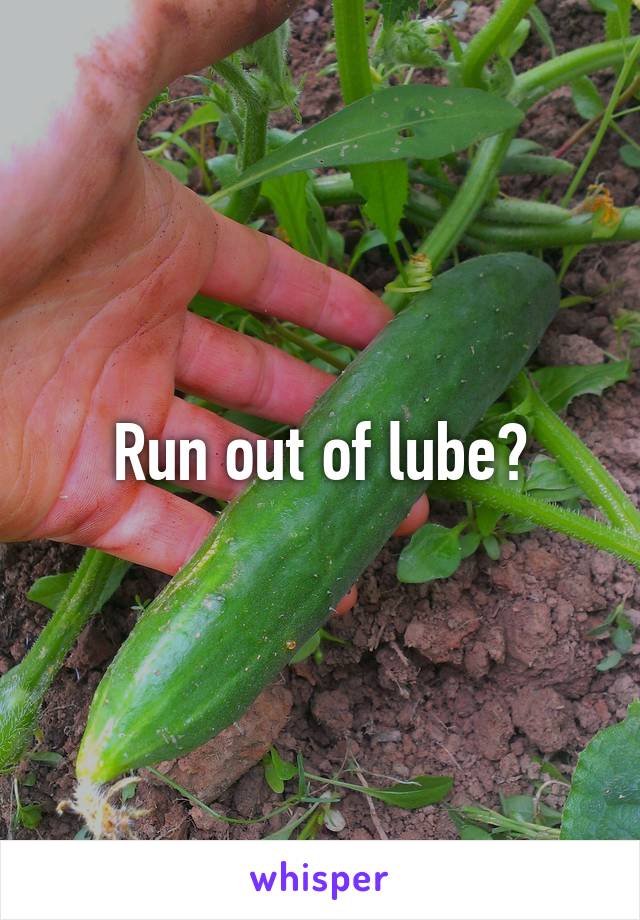 Run out of lube?