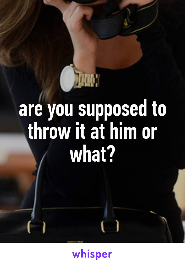 are you supposed to throw it at him or what?