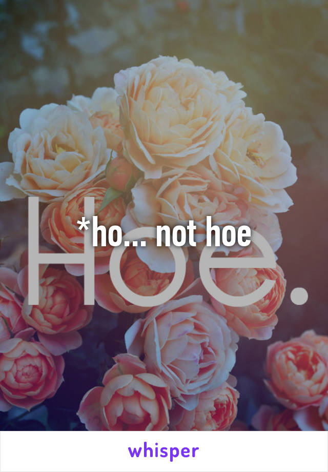 *ho... not hoe