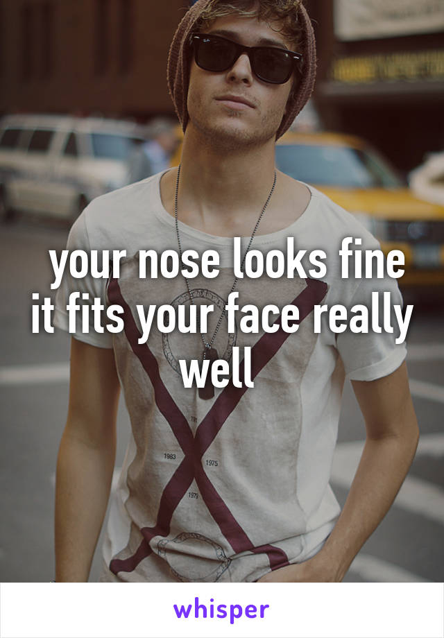  your nose looks fine it fits your face really well 