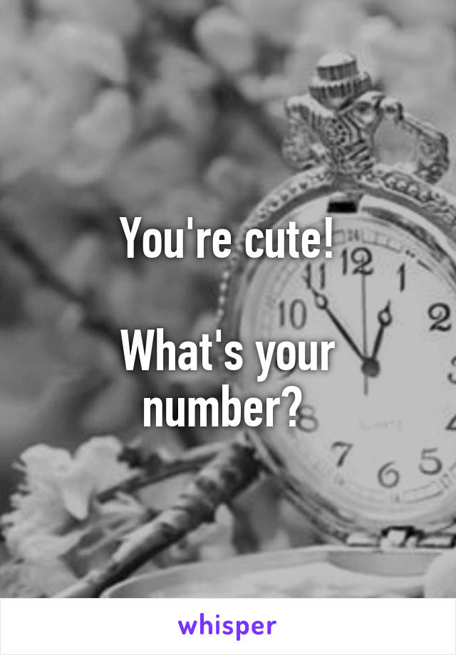 You're cute!

What's your number? 