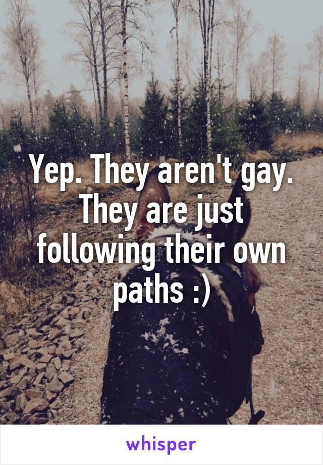 Yep. They aren't gay. They are just following their own paths :)