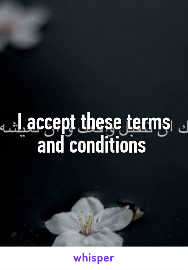 I accept these terms and conditions 