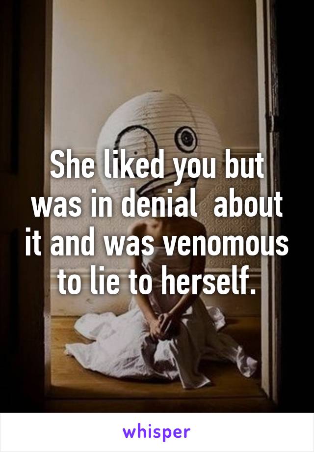 She liked you but was in denial  about it and was venomous to lie to herself.