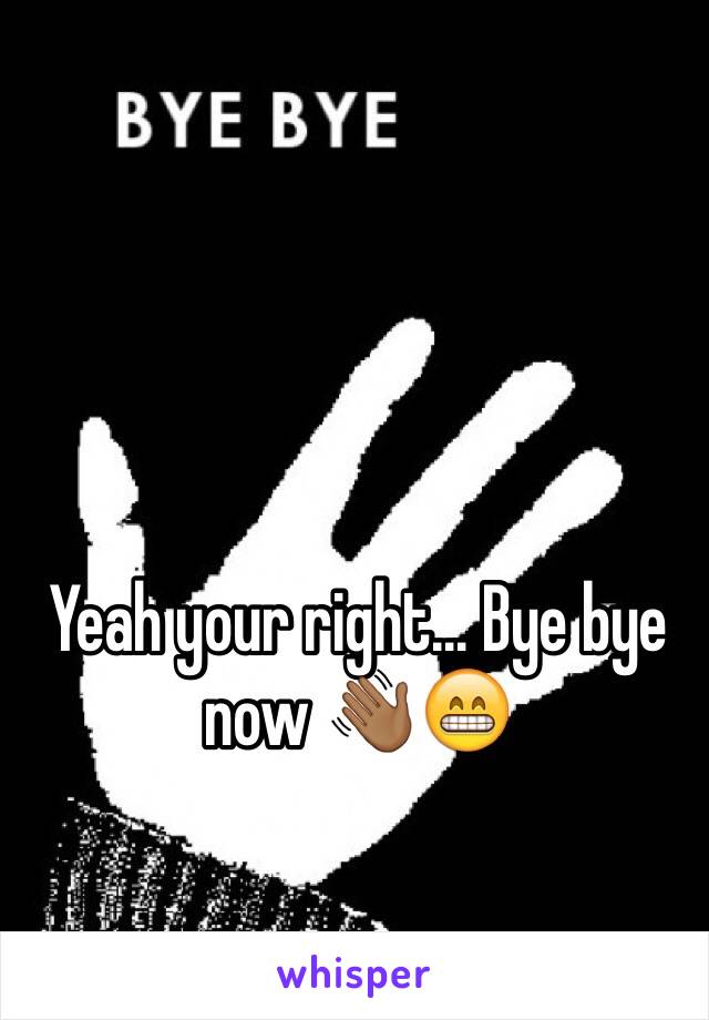 Yeah your right... Bye bye now 👋🏾😁