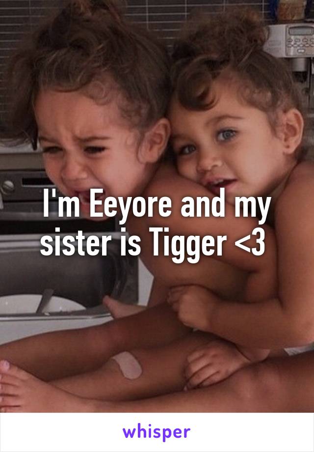 I'm Eeyore and my sister is Tigger <3 