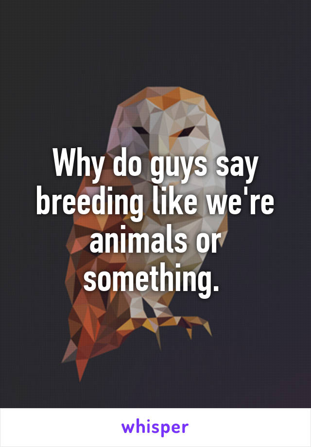 why-do-guys-say-breeding-like-we-re-animals-or-something