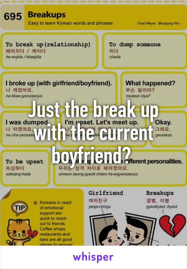 Just the break up with the current boyfriend? 