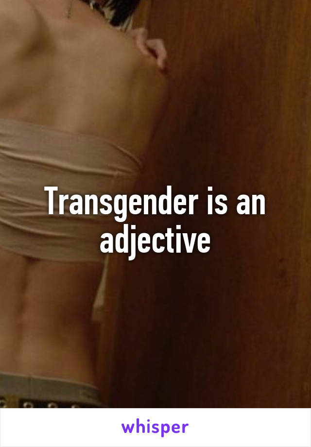 Transgender is an adjective