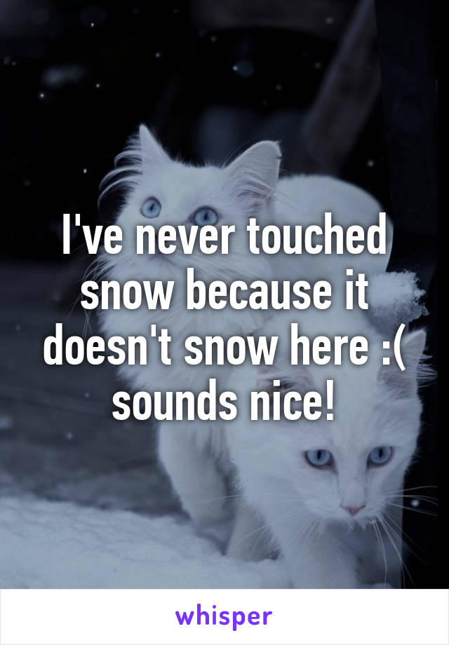 I've never touched snow because it doesn't snow here :( sounds nice!