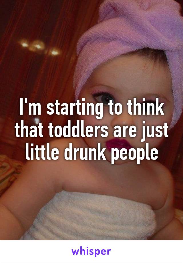 I'm starting to think that toddlers are just little drunk people